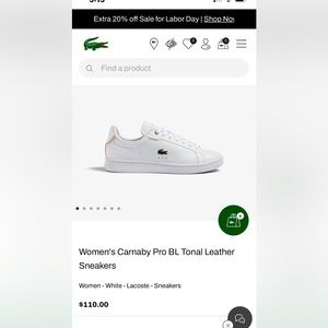 Ladies leather Lacoste size 9 worn once